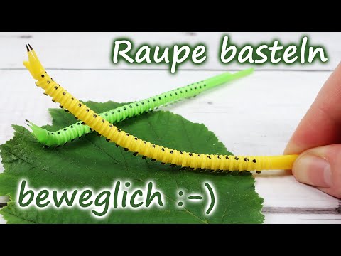 Raupe basteln - sie ist beweglich! 🐛