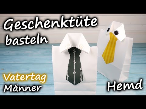 Geschenktüte für Männer basteln - Verpackung für Vatertag, Geburtstag etc. 🎁